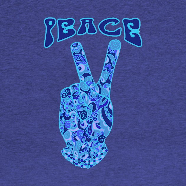 Peace Sign in Cool Blues by TimeTravellers